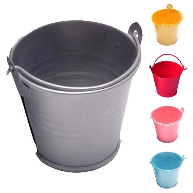 Mini Metal Colored Galvanized Tinplate Buckets Small Metal Buckets With  Handle Planting Flower Pot Storage Basket Decoration - AliExpress